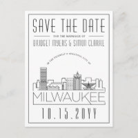Milwaukee Boda | Estilizado Skyline Guardar la fec
