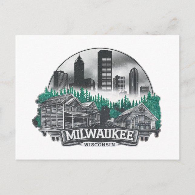 Postal Milwaukee City Wisconsin Estados Unidos (Anverso)