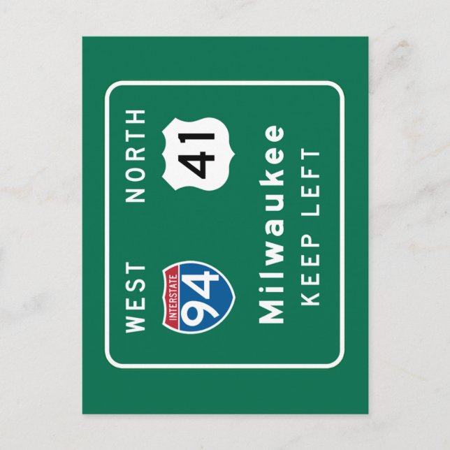 Postal Milwaukee, Rótulo WI Road (Anverso)