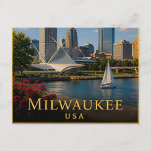 Postal Milwaukee Wisconsin Cervecerías Lago Michigan