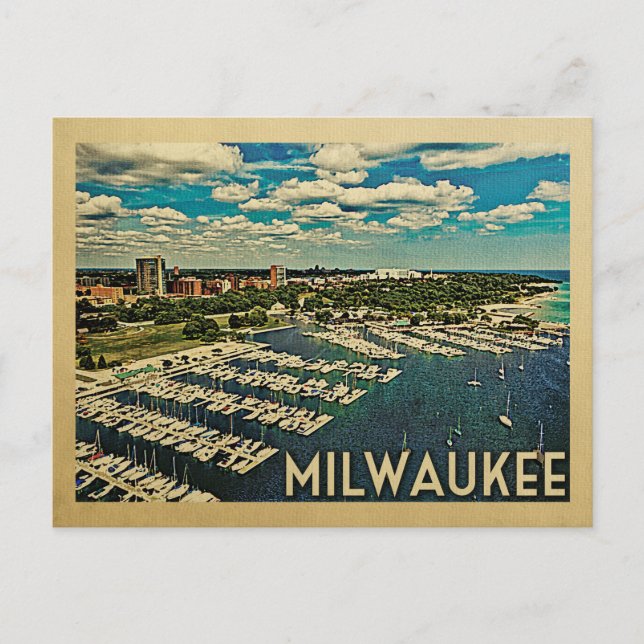 Postal Milwaukee Wisconsin Vintage Travel (Anverso)