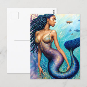 Postal Mimacha negra bajo el agua