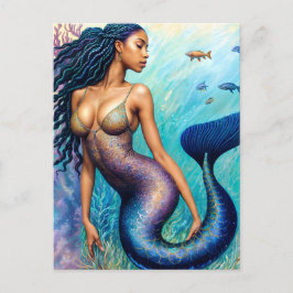 Postal Mimacha negra bajo el agua