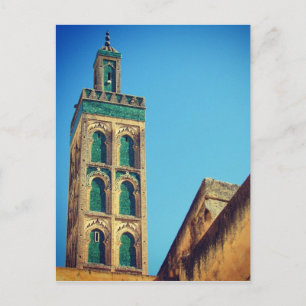 Postal minarete de fes