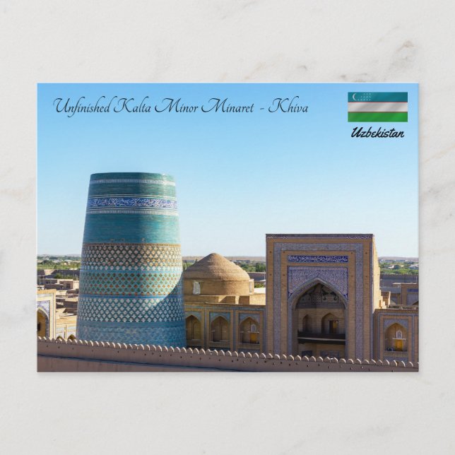 Postal Minarete de Kalta menor inacabado - Khiva, Uzbekis (Anverso)