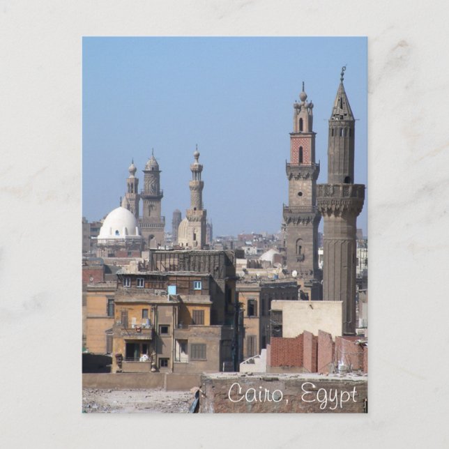 Postal Minaretes de El Cairo, Ciudad Antigua / Egipto (Anverso)