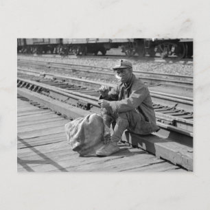Postal Minero en los patios de ferrocarril, 1938