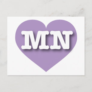 Postal MInesota Lavender Heart - Me encanta MN