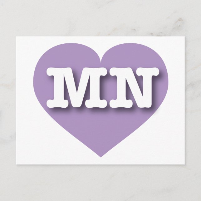 Postal MInesota Lavender Heart - Me encanta MN (Anverso)
