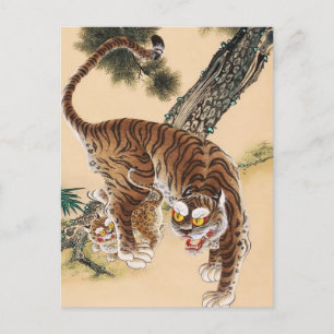 Postal Minhwa Tigre Feo Coreano 