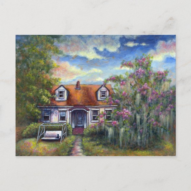 Postal Mini Art Cat Tree Moss Swing Southern Home Love (Anverso)