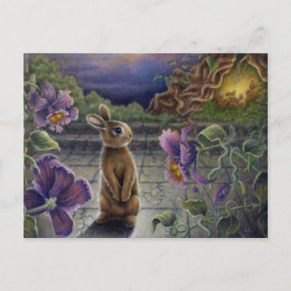 Postal Mini Art Rabbit Dreams Fantasy Postcard