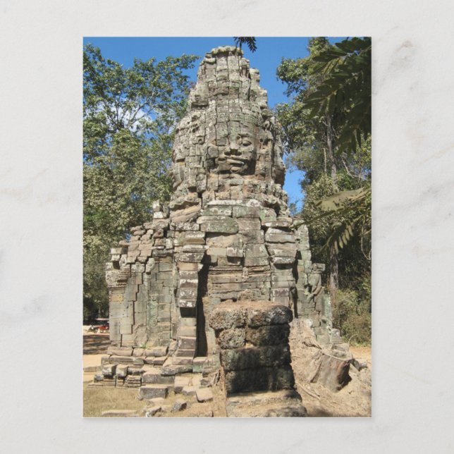 Postal Mini Bayon... Ta Prohm, Angkor Wat, Camboya (Anverso)