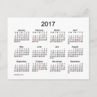 Mini calendario 2017 de Janz con vacaciones