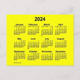 Postal Mini calendario amarillo de 2024 por Janz