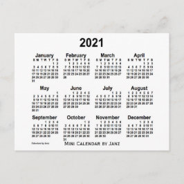 Postal Mini calendario blanco 2021 por Janz