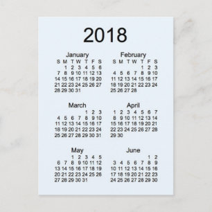 Postal Mini Calendario de 6 meses de 2018