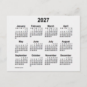 Postal Mini calendario de humo blanco 2027 por Janz