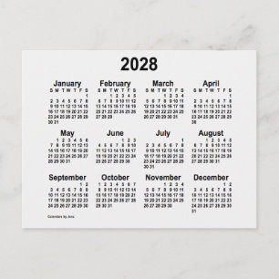 Postal Mini calendario de humo blanco 2028 por Janz