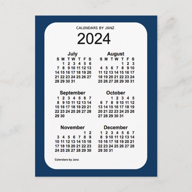 Postal Mini calendario de la caja de la policía 2024 azul (Anverso)