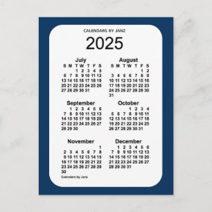 Postal Mini calendario de la caja de la policía de 2025 a