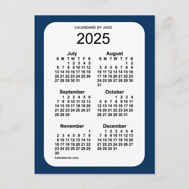 Postal Mini calendario de la caja de la policía de 2025 a (Anverso)