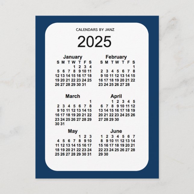 Postal Mini calendario de la caja de la policía de 2025 a (Anverso)