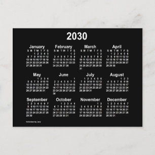 Postal Mini calendario neón blanco 2030 de Janz