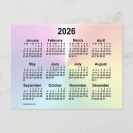 Postal Mini Calendario Nube Arciris 2026 de Janz