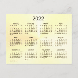 Postal Mini Calendario Sepia Shimmer 2022 de Janz