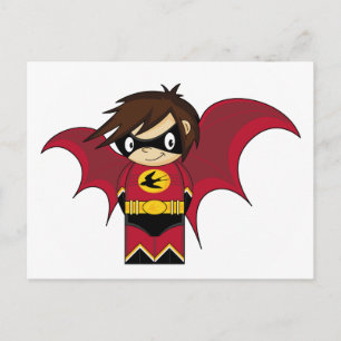 Postal Mini Chica de Super Hero Winged
