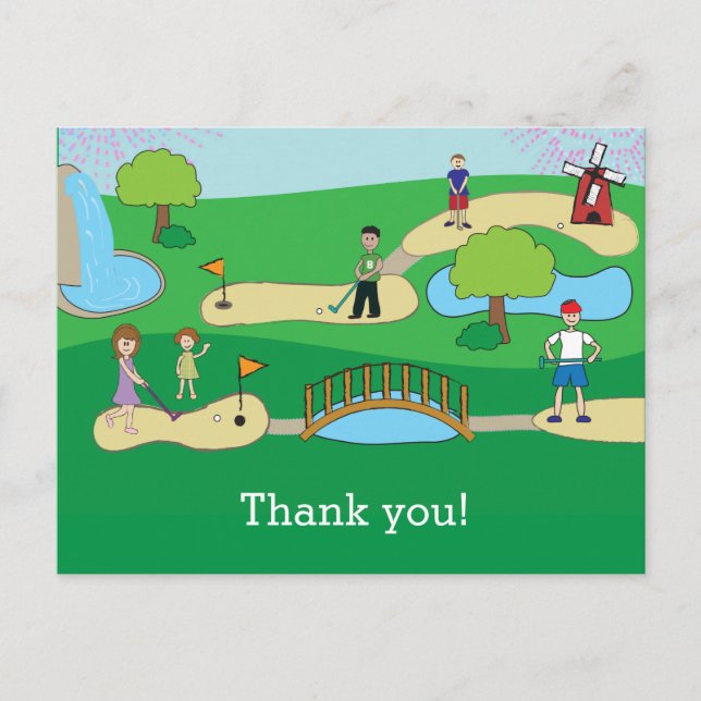Postal Mini Minigolf Cumpleaños Gracias (Anverso)