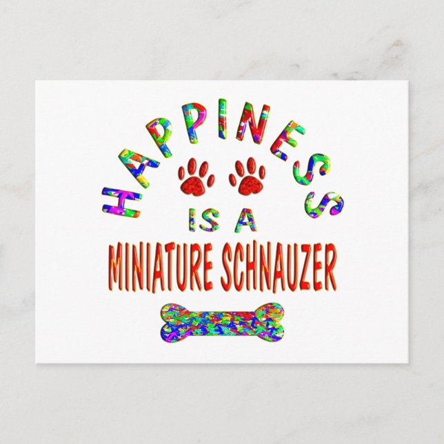 Postal Mini Schnauzer Happiness (Anverso)