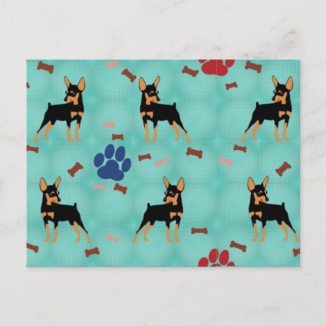 Postal Miniatura personalizado Pinscher (Anverso)
