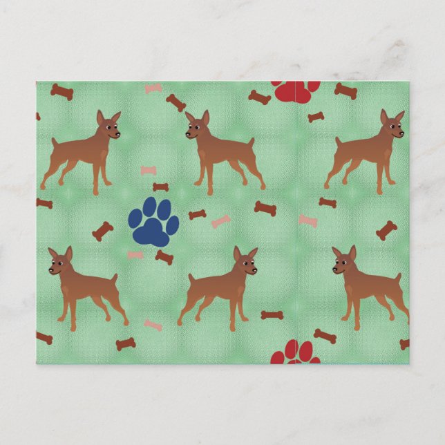 Postal Miniatura personalizado Pinscher (Anverso)