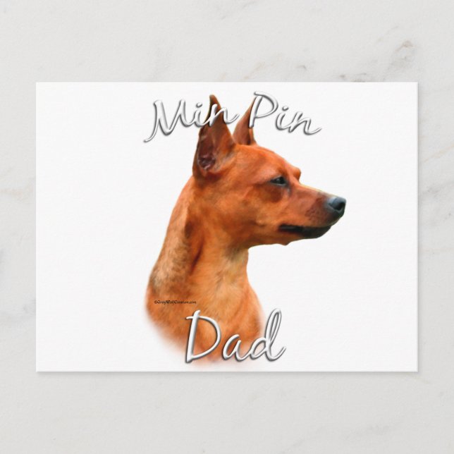 Postal Miniatura Pinscher (óxido) papá 2 (Anverso)