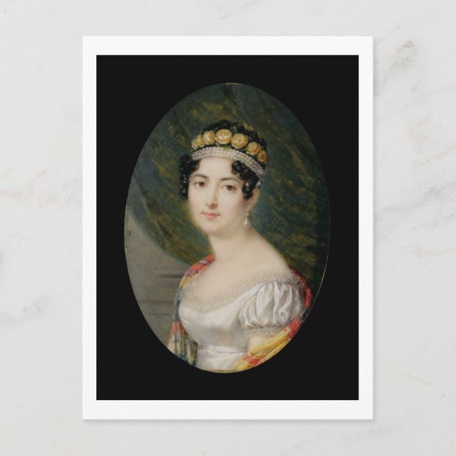 Postal Miniatura retrato de la emperatriz Josefina (1763- (Anverso)