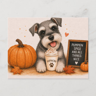 Postal Miniature Schnauzer Acogedor Especias de Calabaza