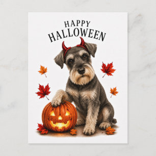 Postal Miniature Schnauzer Halloween