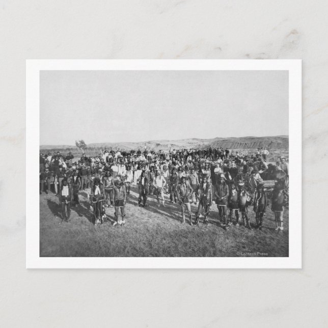 Postal Miniconjou con soldados blancos (Anverso)