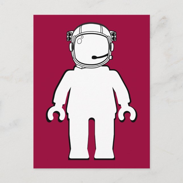 Postal Minifig de astronauta estilo banksy (Anverso)