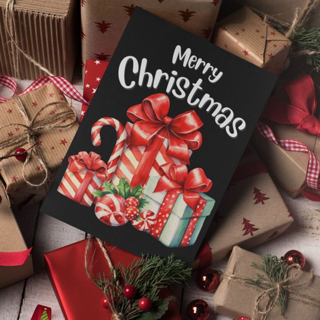 Postal Mínima Navidad moderna y feliz (Subido por el creador)