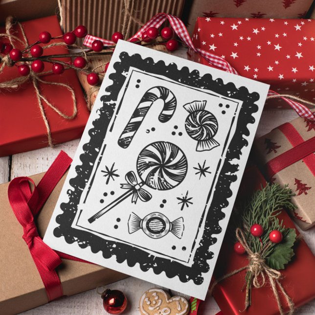 Postal Mínima Navidad moderna y feliz (Subido por el creador)