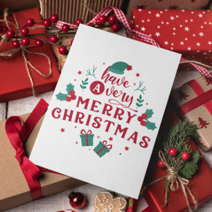 Postal Mínima Navidad moderna y feliz