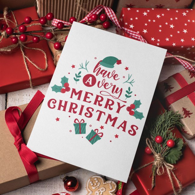 Postal Mínima Navidad moderna y feliz (Subido por el creador)