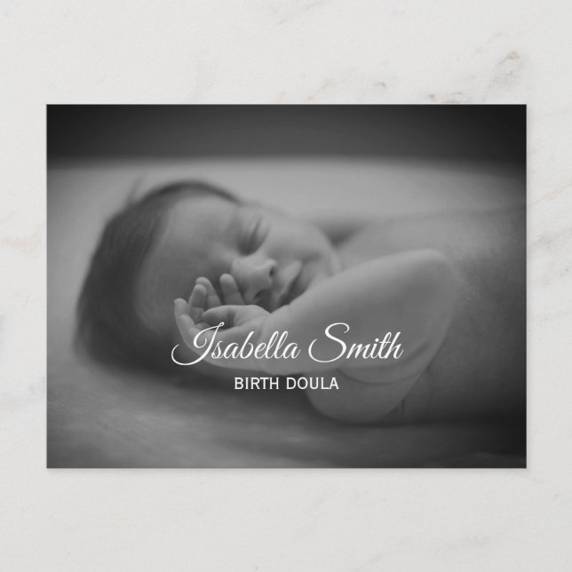 Postal Minimal Birth Doula Newborn Care Design (Anverso)