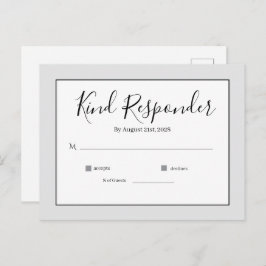 Postal Minimal Elegant Wedding RSVP Postcard
