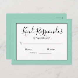 Postal Minimal Elegant Wedding RSVP Postcard