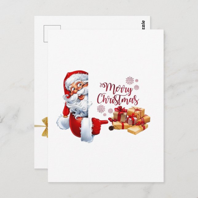 Postal Minimal Golden Christmas Tree Card | Elegant Holid (Anverso / Reverso)