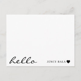 Postal Minimal Hello Modern Heart Design